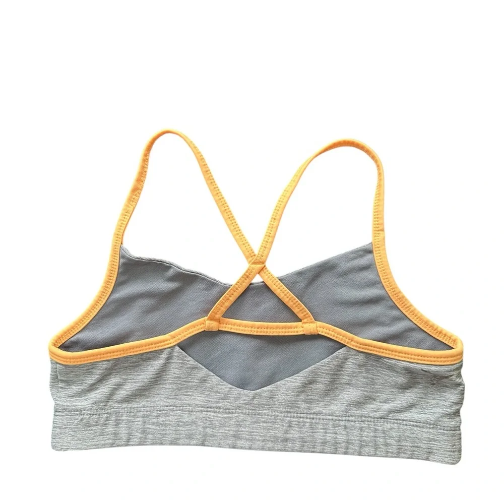 Old Navy Gray Sports Bralette with Yellow Trim (Girls Large (12)